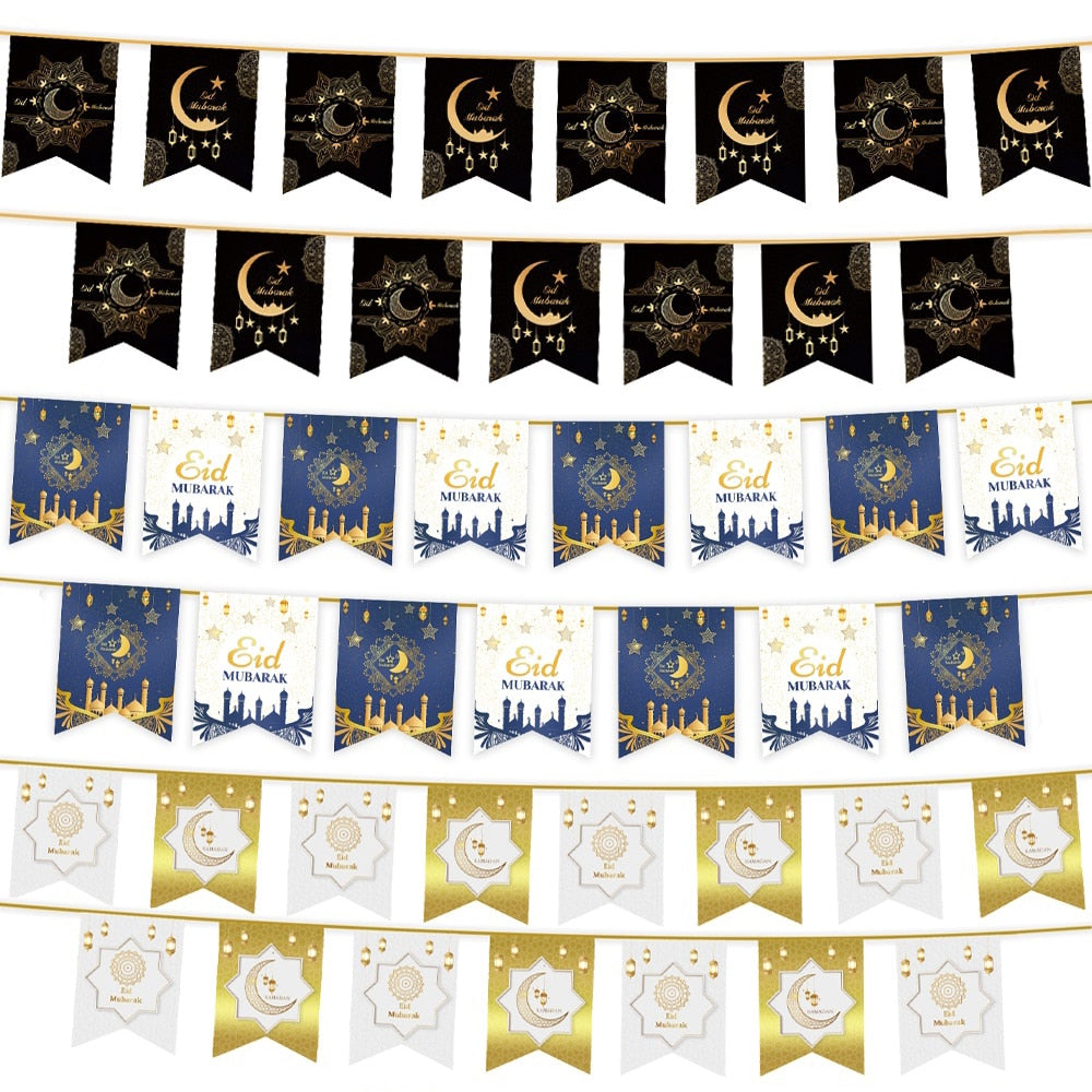 Eid Mubarak Hanging Flag Ramadan Decoration For Home Door Islamic Muslim  Party Decor 2023 Ramadan Kareem Eid Al Adha Gifts