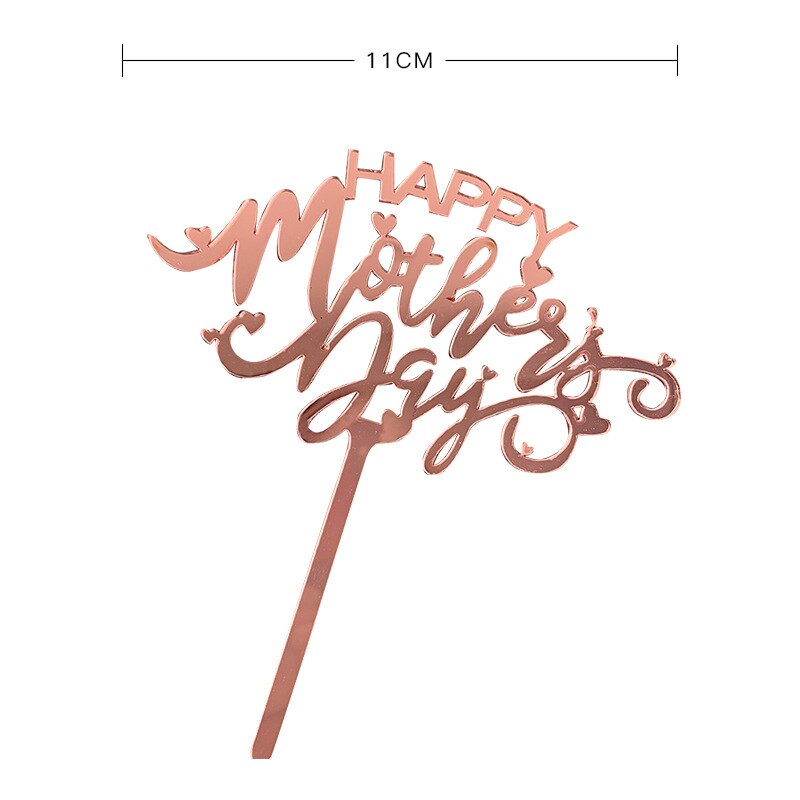 New MOM acrylic birthday Cake Topper Golden Hello mother's day  party Cake toppers Cake Dessert Decoration Mother's holiday gift