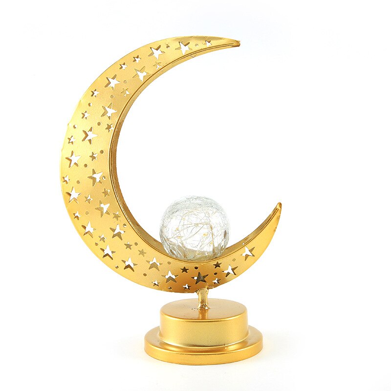 EID Mubarak Ornaments Gold Moon Castle Table Decor Supplies Gurbang Muslim Ramadan Decoration For Home 2023 Eid Al Adha Gifts