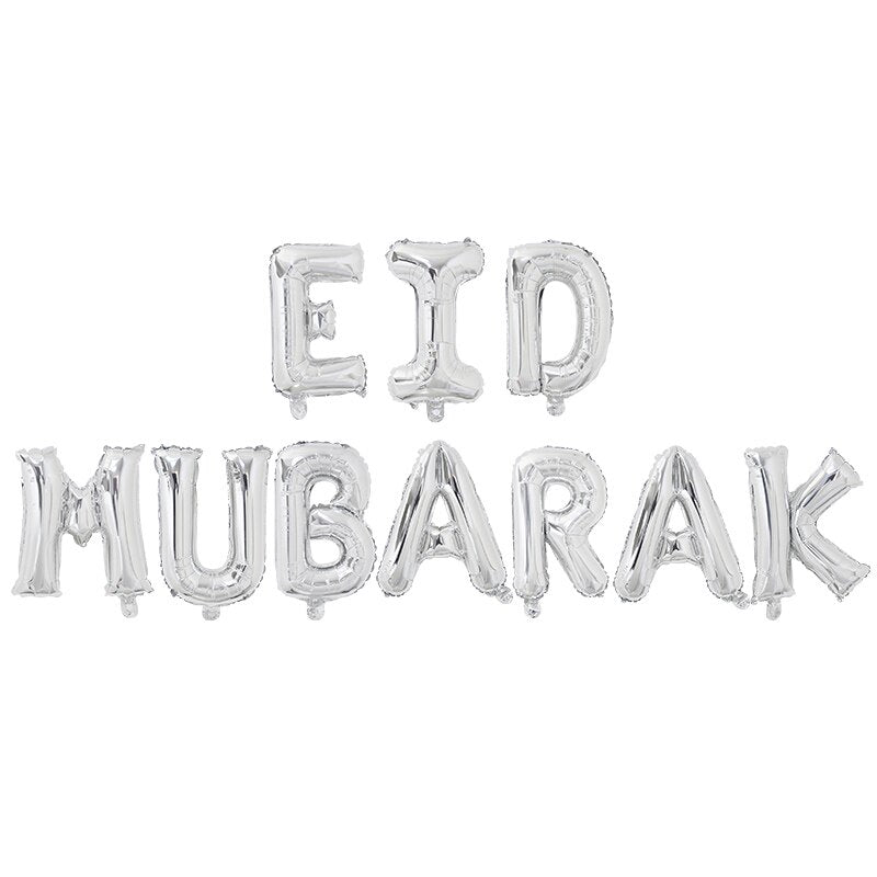 2023 Eid Mubarak Letter Foil Balloons Moon Star Helium Globos Ramadan Kareem Decoration for Home Muslim Islamic Party Supplies