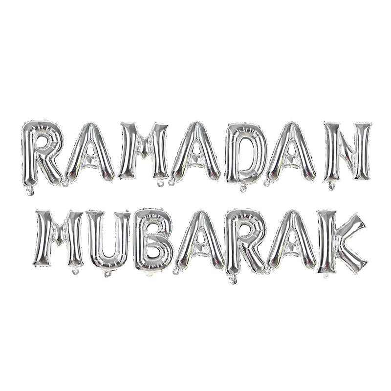2023 Eid Mubarak Letter Foil Balloons Moon Star Helium Globos Ramadan Kareem Decoration for Home Muslim Islamic Party Supplies