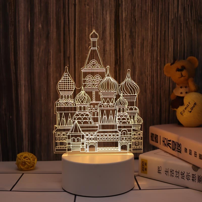 Muslim Ramadan Festival Decoration Supplies 3D Night Light Ornament Eid Mubarak Decorative Lamp Children Gifts Bedroom Decor