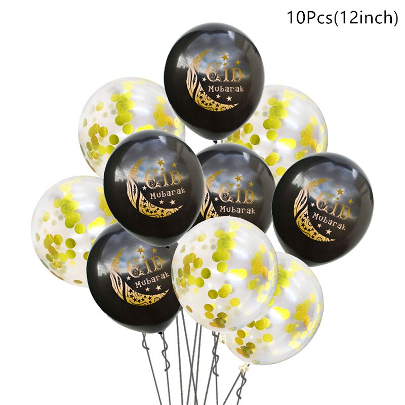 10/15pcs Eid Mubarak Latex Balloon Ramadan 2023 Decoration Kareem Muslim Islamic Festival Party Supplies Birthday Wedding Ballon