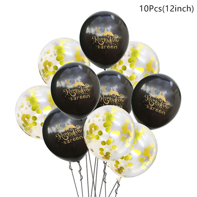 10/15pcs Eid Mubarak Latex Balloon Ramadan 2023 Decoration Kareem Muslim Islamic Festival Party Supplies Birthday Wedding Ballon