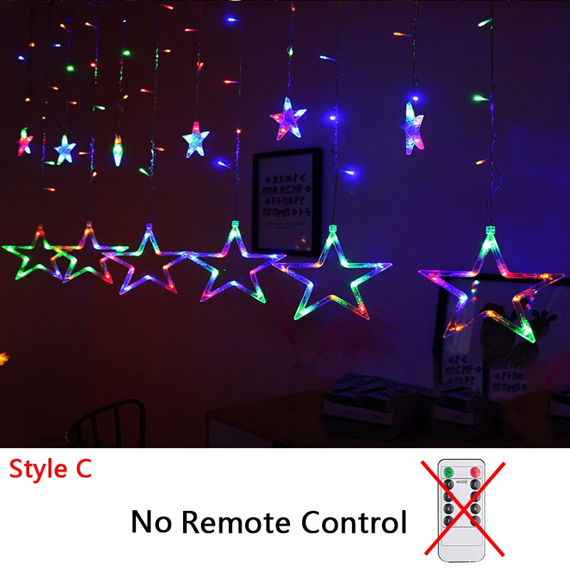 Star Moon Led Curtain Garland String Light EID Mubarak Ramadan Decorations 2023 for Home Islam Muslim Event Party Supplies Decor