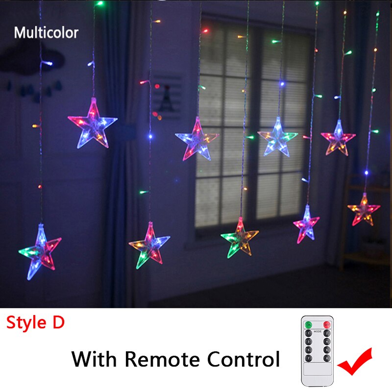 Star Moon Led Curtain Garland String Light EID Mubarak Ramadan Decorations 2023 for Home Islam Muslim Event Party Supplies Decor