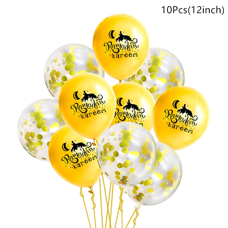 10/15pcs Eid Mubarak Latex Balloon Ramadan 2023 Decoration Kareem Muslim Islamic Festival Party Supplies Birthday Wedding Ballon