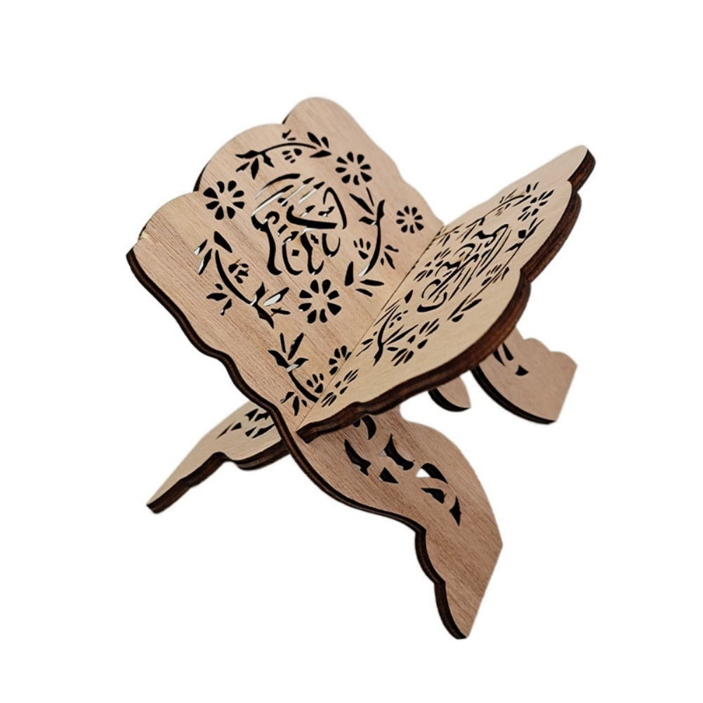 Wooden Eid Mubarak Quran Holy Book Stand Holder Islamic Muslim Ramadan Kareem Decoration for Home 2023 Ramadan Mubarak Eid Gifts