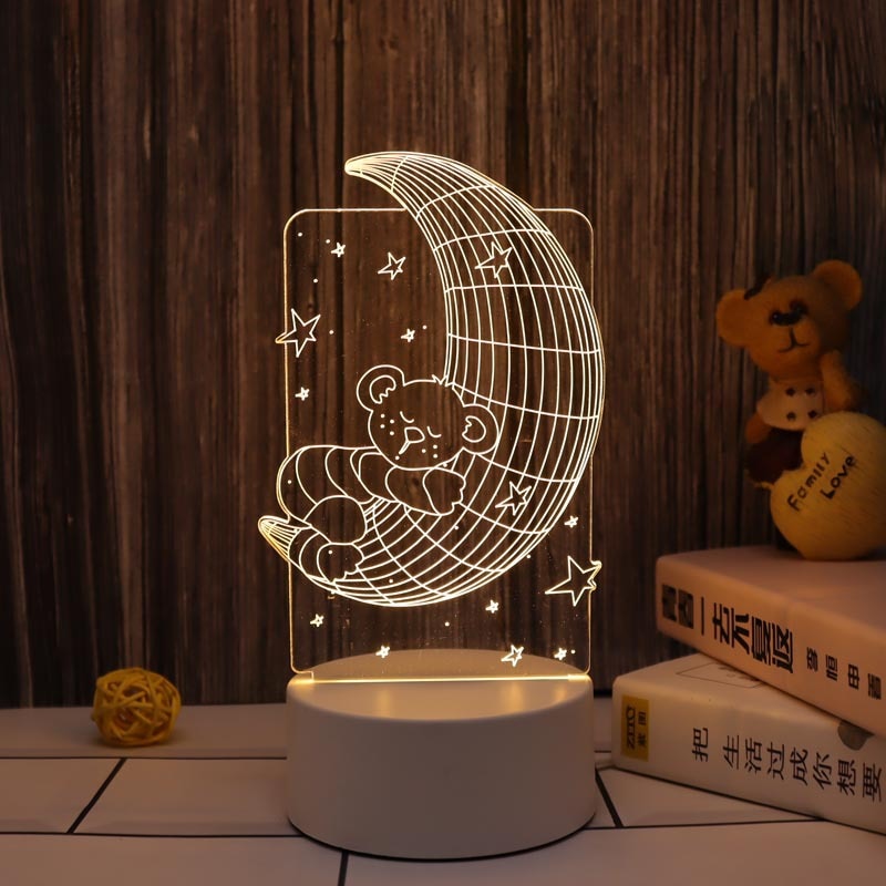 Muslim Ramadan Festival Decoration Supplies 3D Night Light Ornament Eid Mubarak Decorative Lamp Children Gifts Bedroom Decor