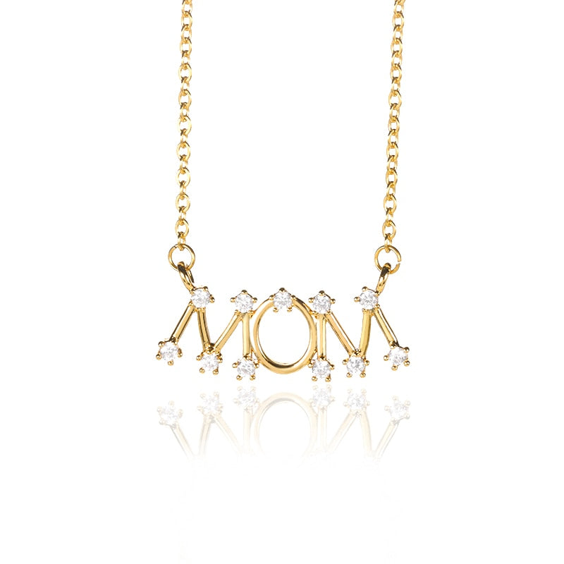 Elegant Mother's Day Mama Letter Pendant Necklaces Charms For Women Mom Baby Nameplate Clavicle Chain Choker Jewelry Best Gifts