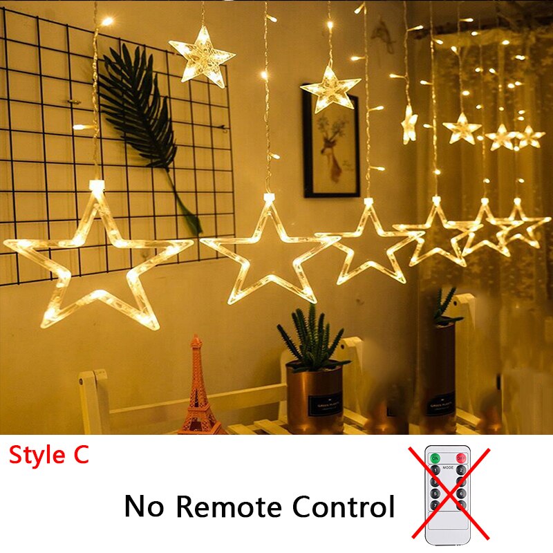 Star Moon Led Curtain Garland String Light EID Mubarak Ramadan Decorations 2023 for Home Islam Muslim Event Party Supplies Decor