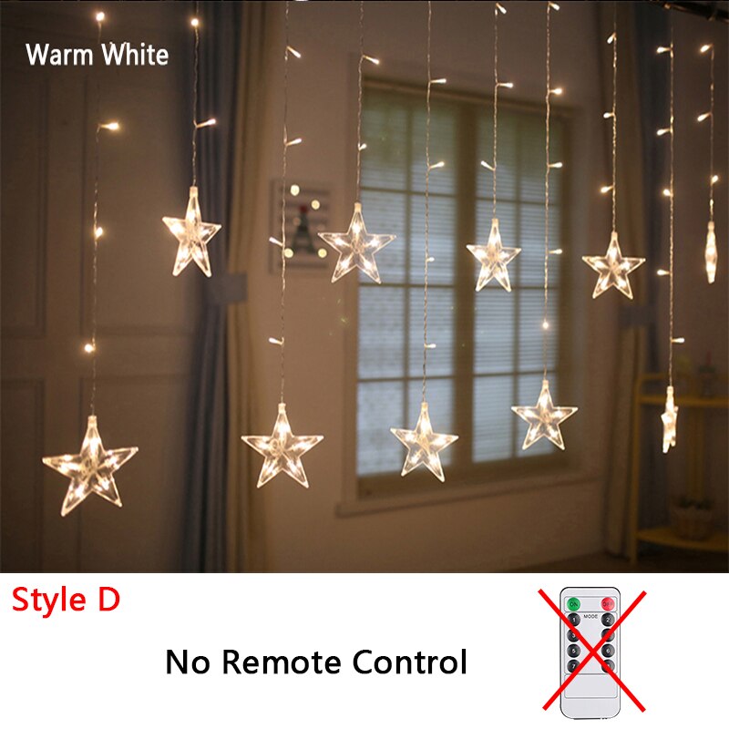 Star Moon Led Curtain Garland String Light EID Mubarak Ramadan Decorations 2023 for Home Islam Muslim Event Party Supplies Decor