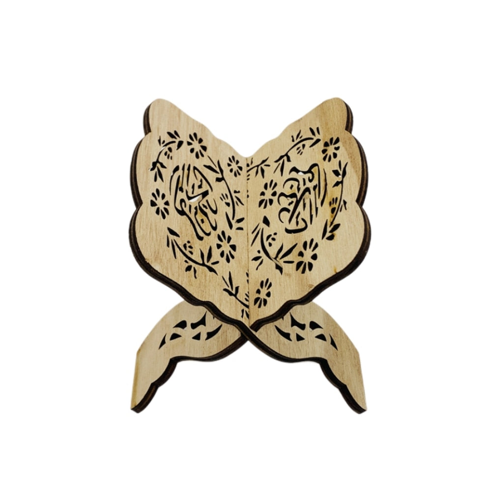 Wooden Eid Mubarak Quran Holy Book Stand Holder Islamic Muslim Ramadan Kareem Decoration for Home 2023 Ramadan Mubarak Eid Gifts