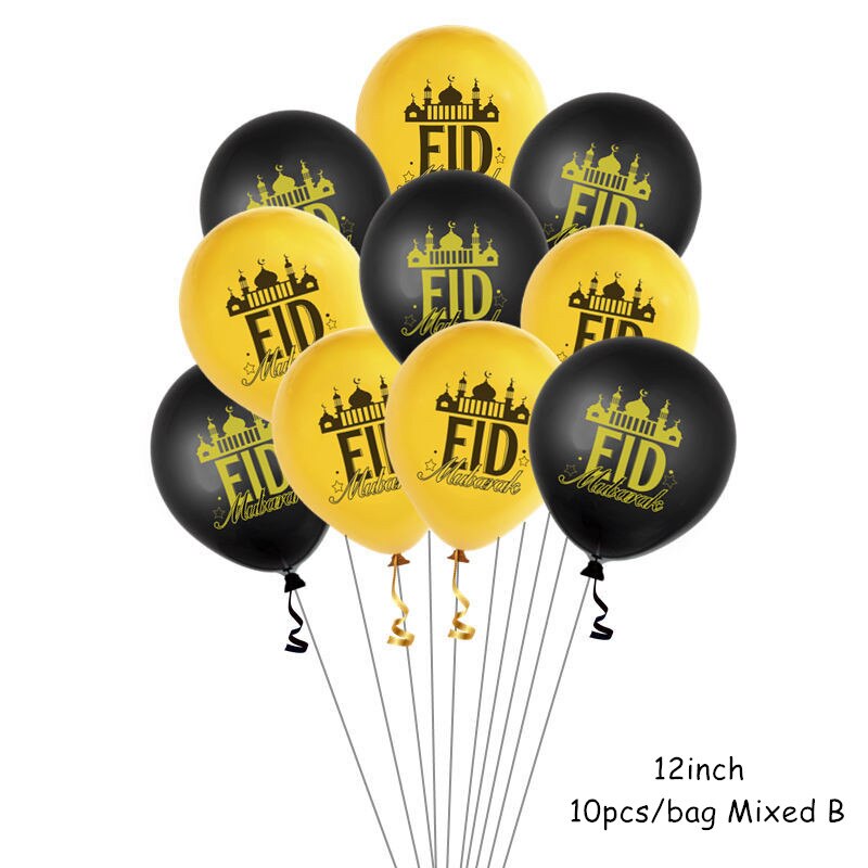 10/15pcs Eid Mubarak Latex Balloon Ramadan 2023 Decoration Kareem Muslim Islamic Festival Party Supplies Birthday Wedding Ballon