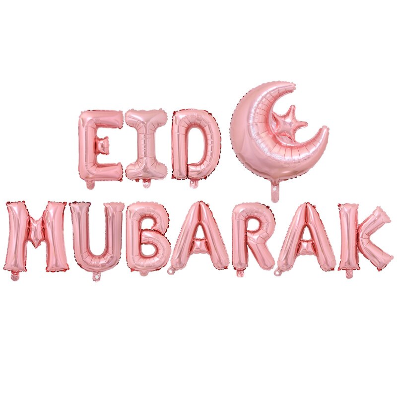 2023 Eid Mubarak Letter Foil Balloons Moon Star Helium Globos Ramadan Kareem Decoration for Home Muslim Islamic Party Supplies