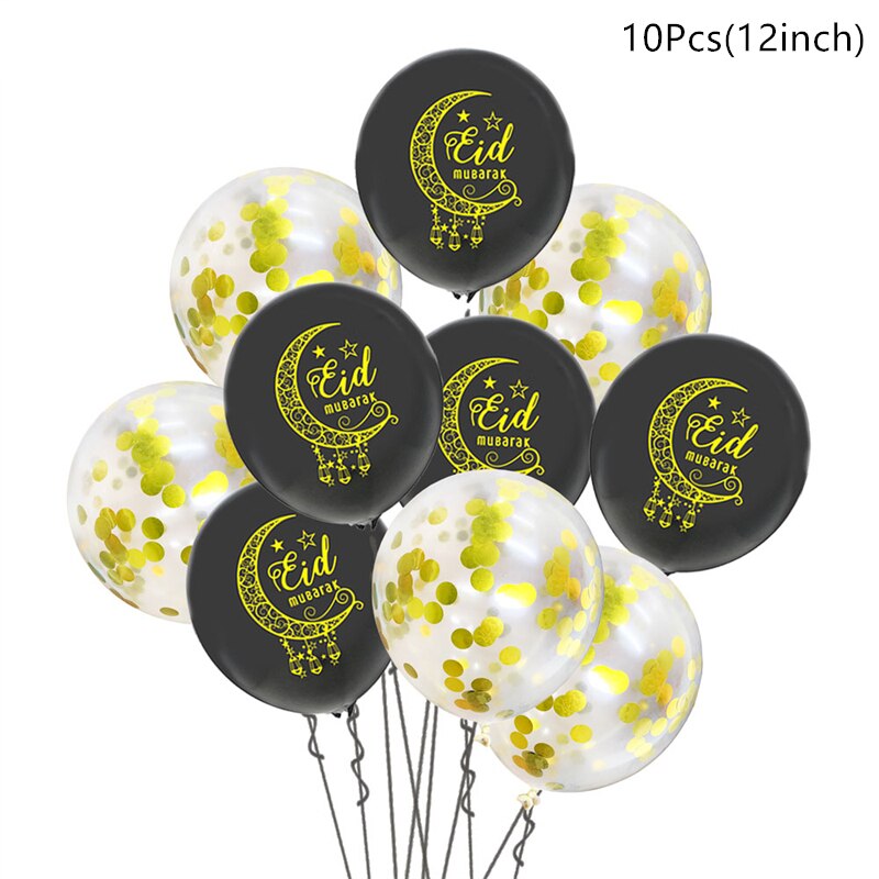 10/15pcs Eid Mubarak Latex Balloon Ramadan 2023 Decoration Kareem Muslim Islamic Festival Party Supplies Birthday Wedding Ballon