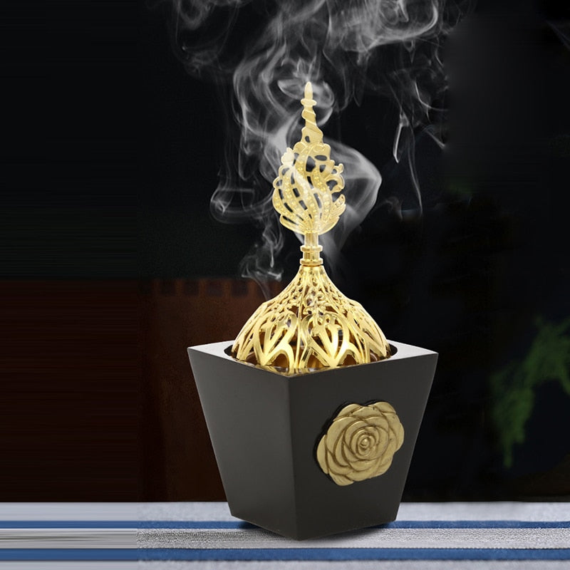 Pagoda Muslim Arab Censer Zen Decor Resin Incense Burner Middle Eastern Decoration for Home Candel Incense Holder Xmas Gifts