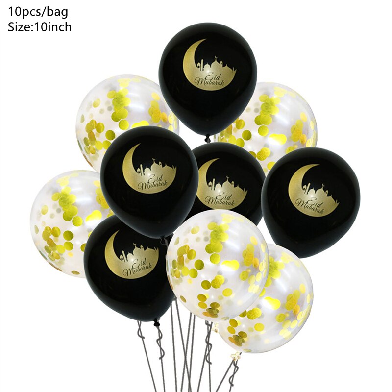 10/15pcs Eid Mubarak Latex Balloon Ramadan 2023 Decoration Kareem Muslim Islamic Festival Party Supplies Birthday Wedding Ballon