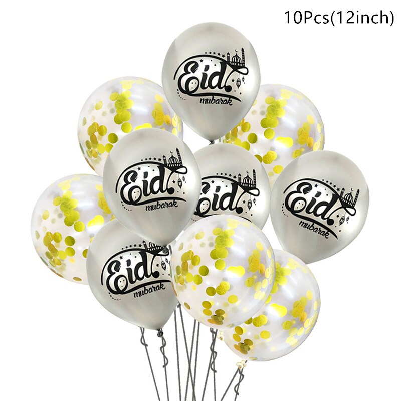 10/15pcs Eid Mubarak Latex Balloon Ramadan 2023 Decoration Kareem Muslim Islamic Festival Party Supplies Birthday Wedding Ballon